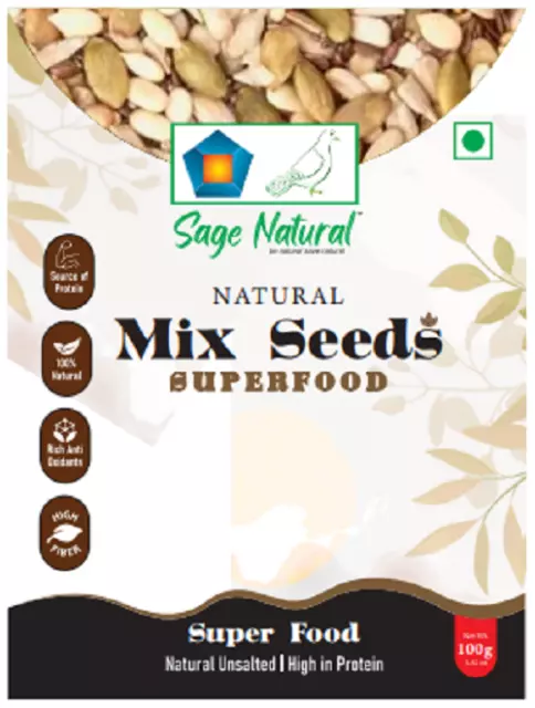 7-in-1 Semi Mix, Salutare Semi per Mangiare, 100g Mandorle, Cashew, Zucca Bacche