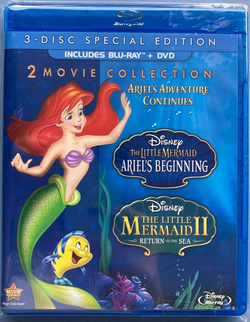 LITTLE MERMAID 2 Movie Collection Blu-Ray + DVD Special Edition Disney ...