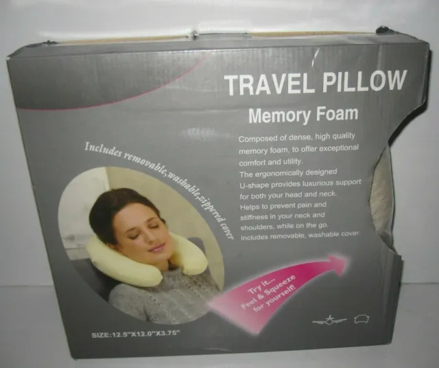 Memory Foam Sleep Pillow U Shaped Travel Neck Support Shoulders Cushion Beige