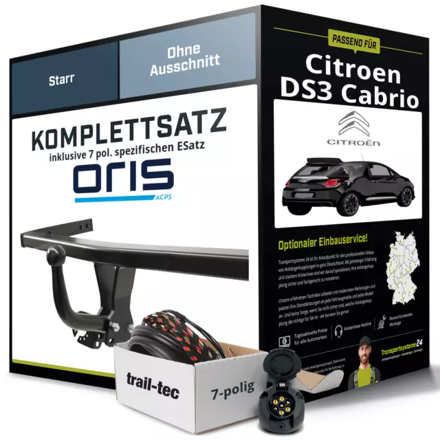 Anhängerkupplung ORIS starr für CITROEN DS3 Cabrio +E-Satz Kit NEU AHK