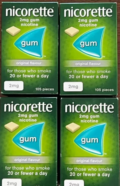 Nicorette Gum Nicotine chicles 4 x 105 * 420 un  ORIGINAL, ICY WHITE ahorra 8%