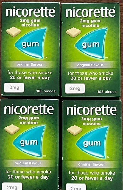 Nicorette Gum Nicotine chicles 4 x 105  descuento 8% envio GRATIS Original / Icy