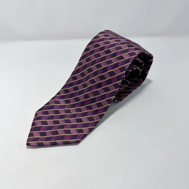 Paul Smith Tie Adult Purple Striped 100% Silk Made In England