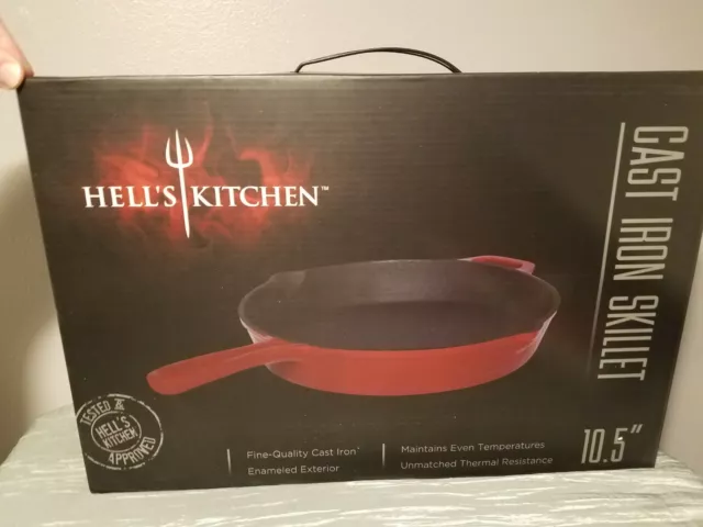 https://www.picclickimg.com/5~sAAOSwv99hizy9/Hells-Kitchen-Cast-Iron-Skillet-105-Red.webp