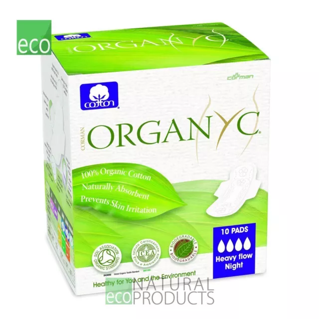 Organyc Bio Baumwolle Sanitärpads Heavy Flow Nacht Box von 10 3