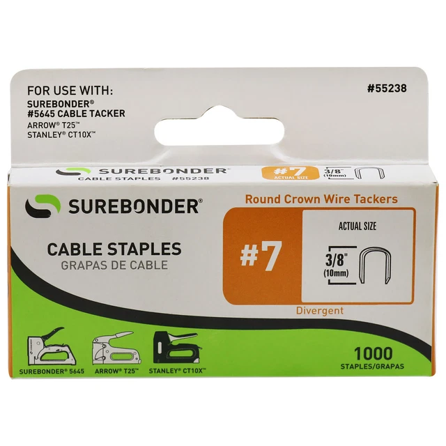 Surebonder 3/8" Heavy Duty Wire Tacker Staples -1,000 Count