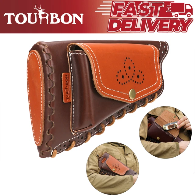 TOURBON LEATHER SLIPON Recoil Pad Cheek Rest Shotgun Rifle Stock Cover