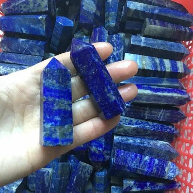 40-50mm Raw Natural Lapis Lazuli Quartz Stone Healing Crystal Point Wand Reiki