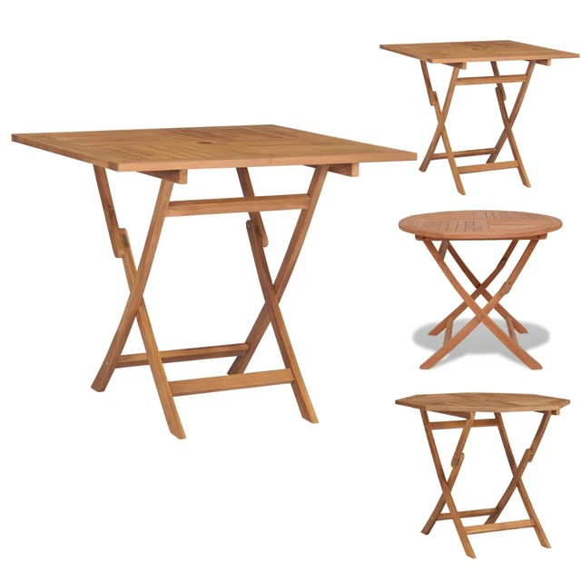 GARTENTISCH KLAPPBAR TEAK Massivholz Tisch Klapptisch Balkontisch ...