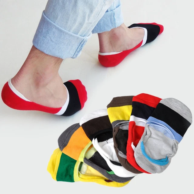 6 Pairs of Men Loafer Boat Sock Nonslip Liner Low Cut Invisible Cotton Socks