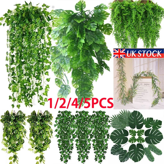 5x Artificial Hanging Plant Fake Vine Ivy Leaf Greenery Garland Home Party Decor