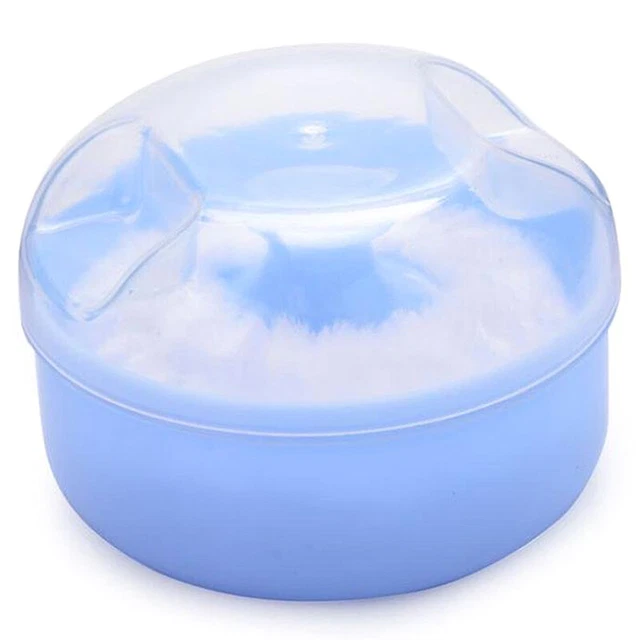 Baby Soft Face Body Powder Puff Sponge Box Case Container () G7A8