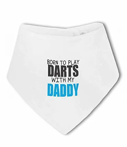 Born to Play Darts with my Daddy - Baby Bandana Bib by BWW Print Ltd