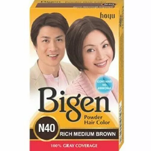 Color de cabello en polvo Bigen, marrón mediano rico N40, 6 g/0,21 oz...