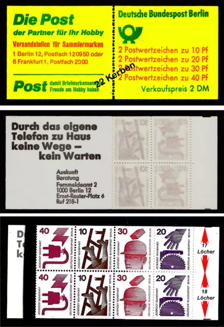 Berlin Markenheft „ U & V “ MiNr.9d II ca 22 Kerben + übergroße Marke postfrisch