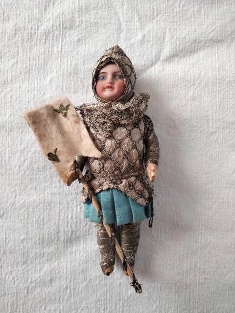 ANCIENNE POUPÉE MIGNONNETTE tête porcelaine Unis France env 15 cm