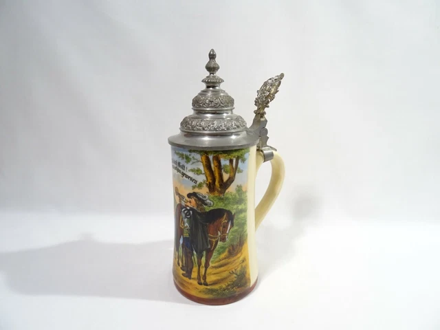 Antigua Jarra De Cerveza Citación Personaje Y Lithophanie Cerveza Taza Bierkrug
