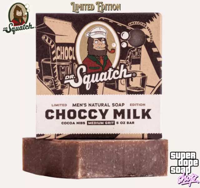 ¡Nuevo! ¡Barra Dr Squatch Choccy Milk edición limitada! ¡Con barra y bolso de muestra!