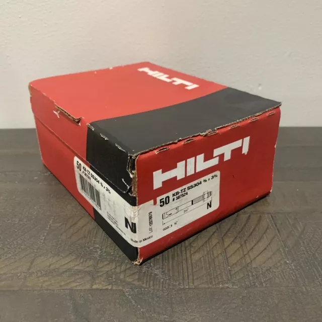 50 PACK - HILTI KB-TZ SS304 Wedge Anchors 3/8 x 3 3/4 #387524