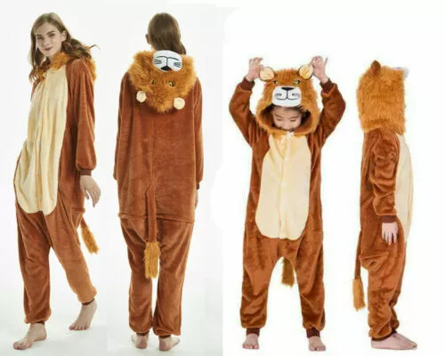 Lion kids Adult Flannel Pajamas Onesie2888 Cosplay Costume Parent-child clothing