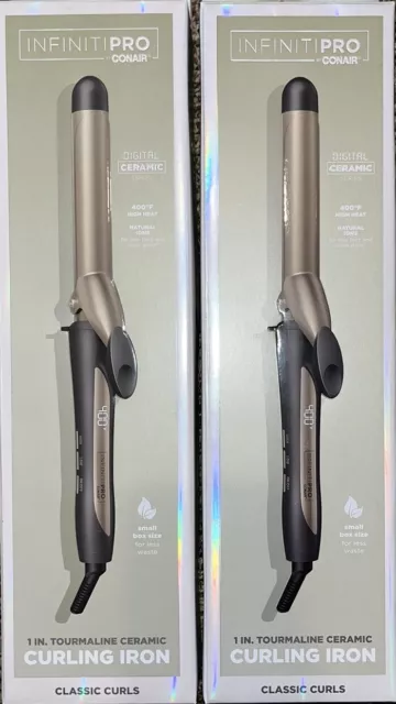 *2* Conair INFINITI PRO Digital Tourmaline Ceramic Curling Iron 1 In NEW IN BOX