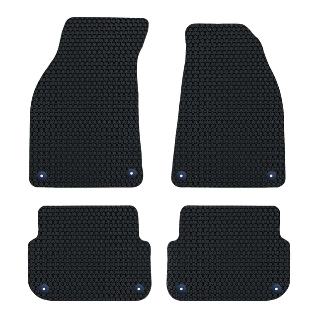 Black Carpet Floor Mats For Audi A6 C6 Quattro 2004-2011 – 8-Fixings, Full Set
