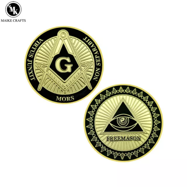 European Masonic Emblem Gold Plated Commemorative Coin Collection Gift