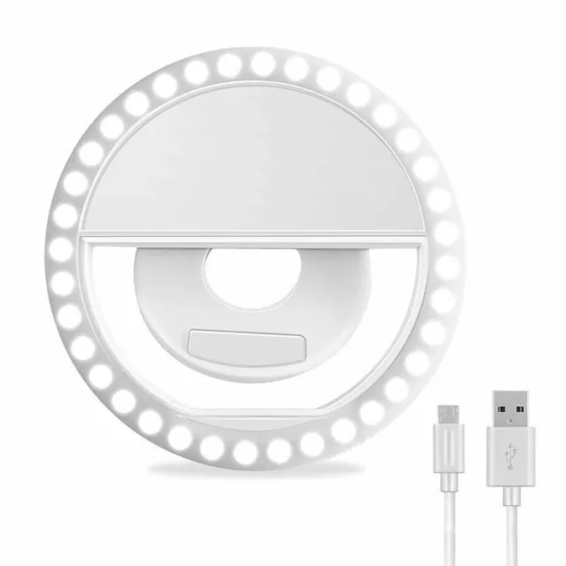 Anillo de luz LED selfie recargable, flash de relleno para teléfono móvil