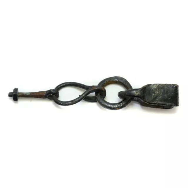 Antique Hand Forged Iron Hardware Barn Farm Accessory Large Hook Bolt