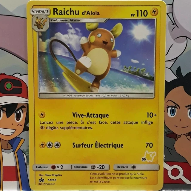Carte Promo Raichu d'Alola SM65 Pokemon Académie de Combat Neuve (416)