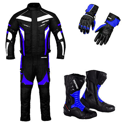 Men Motorcycle Racing Textile Suit Motorbike Leather Boots Waterproof Suits Boot