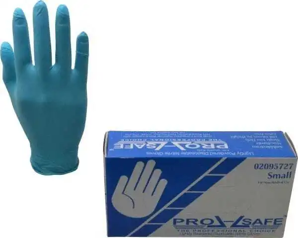 100 Pack PRO-SAFE 63-332/S Disposable Gloves, Size Small, 5 mil, Nitrile, Powder