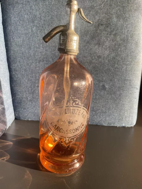 Siphon  eau de seltz rose torsadé Charles Lauze Fils Carcassonne