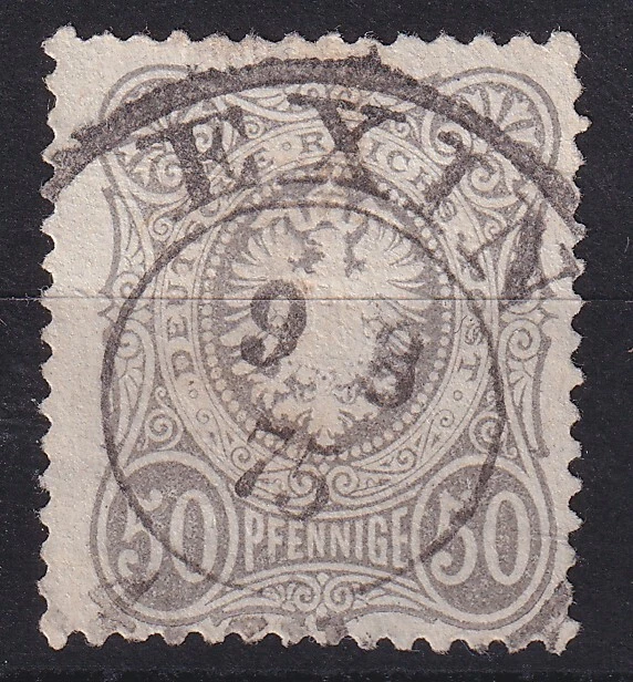 64952) EXIN Posen 1875 nachverwendeter Preußen-Stempel