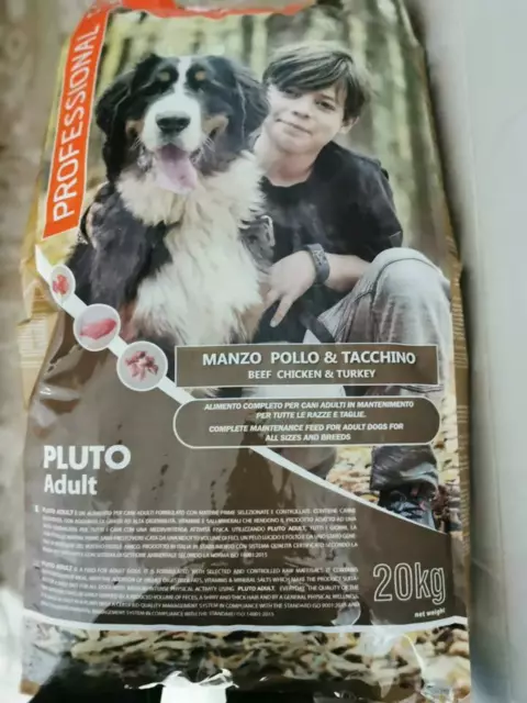 Mangime Per Cani Pluto Dog Pollo  Manzo E Tacchino Plus Kg 20 Croccantini