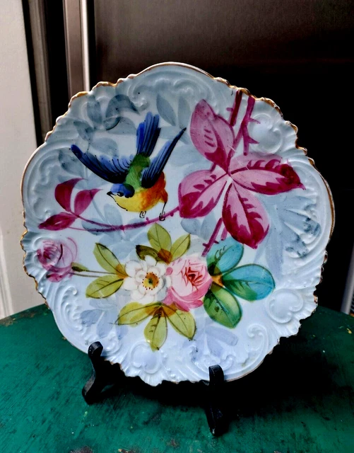 Plat Décoratif Aux Roses, Porcelaine De Limoges, Décor Pei
