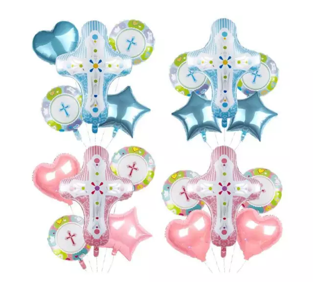 5pcs Boy/girl Foil Balloon for Baby Shower Christening Confirmation Party Decor