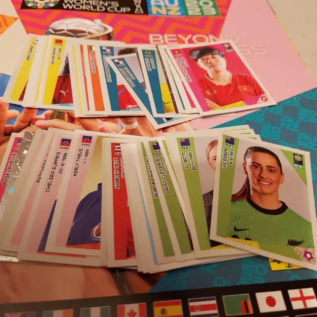 PANINI WOMENS WORLD Cup 2023 stickers. 58 stickers all different 10.93