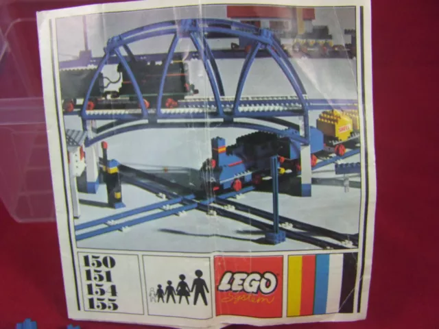 50 Stck Lego Eisenbahnschienen, geb. aus den 1960er Jahren m. original Gleisplan 3