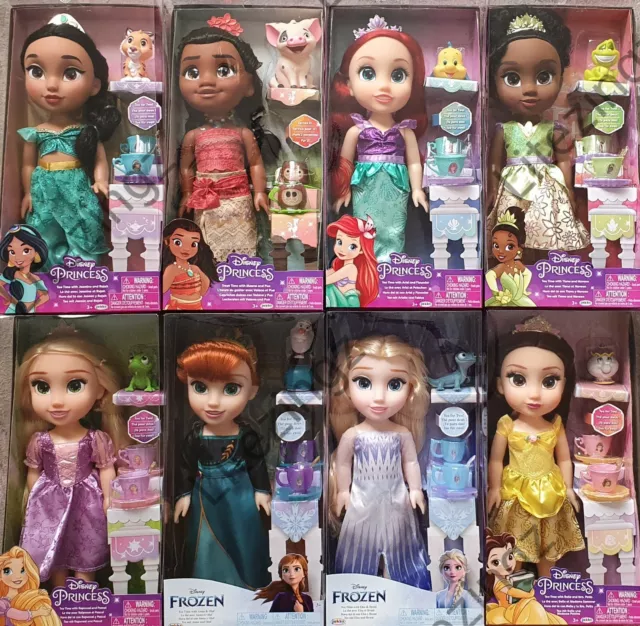 Disney Toddler Doll Princess Anna Elsa Raya Belle Moana Ariel Jasmine Rapunzel