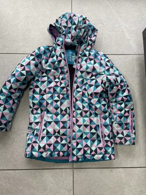Girls coat age 9-10 waterproof / Ski Jacket - Pink And Turquoise