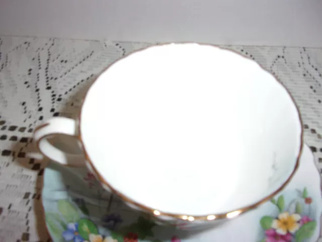 Beautiful AYNSLEY Fine English Bone China Floral Cup and Saucer Set 3