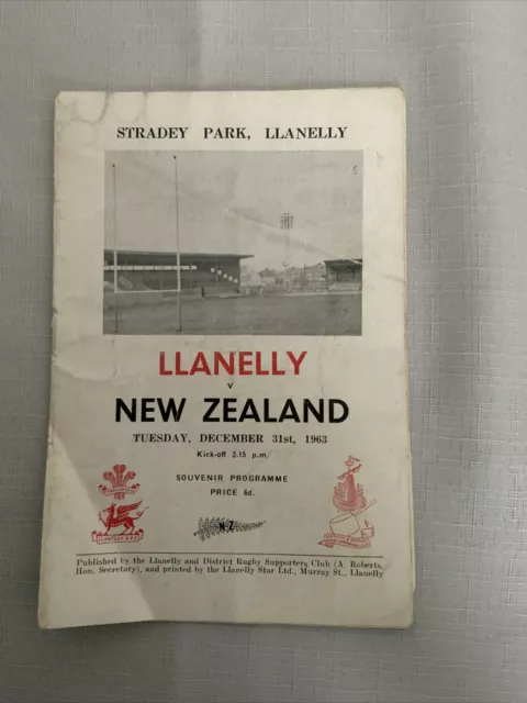 llanelly v New Zealand 1963 rugby programme