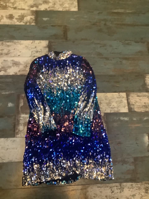 Girls River Island sequin sparkle dress 11 years multicoloured
