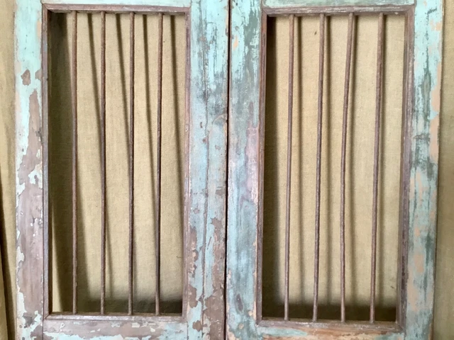 Antique Architectural Salvaged Wood & Iron Doors. Wine Cellar Doors 3