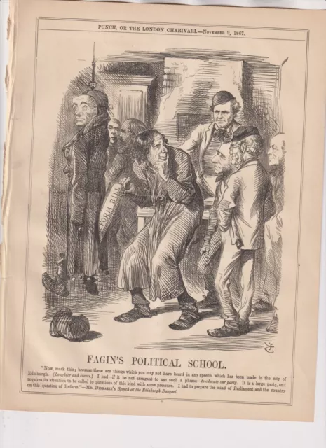 1867 Punch Cartoon Fagin's Political School