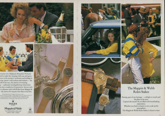 ROLEX Watch Magazine Print Ad jewelry accessory Mappin &Webb 1980's 4pg 1985