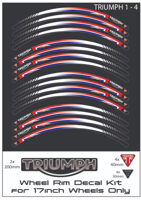 TRIUMPH Motorcycle Wheel Rim Kit Stickers Decals