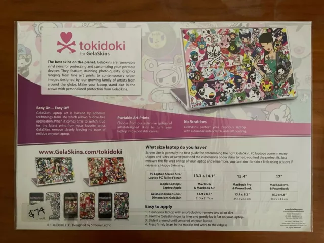 tokidoki Macbook PC Laptop Removeable Vinyl Skin Gelaskins Inferno Design 17" 2