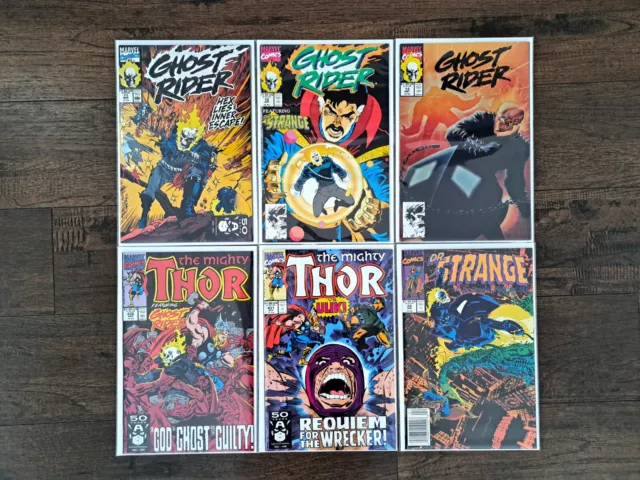 Marvel Comic lot of 6: Ghost Rider/Thor/Dr Strange (Marvel 1991)